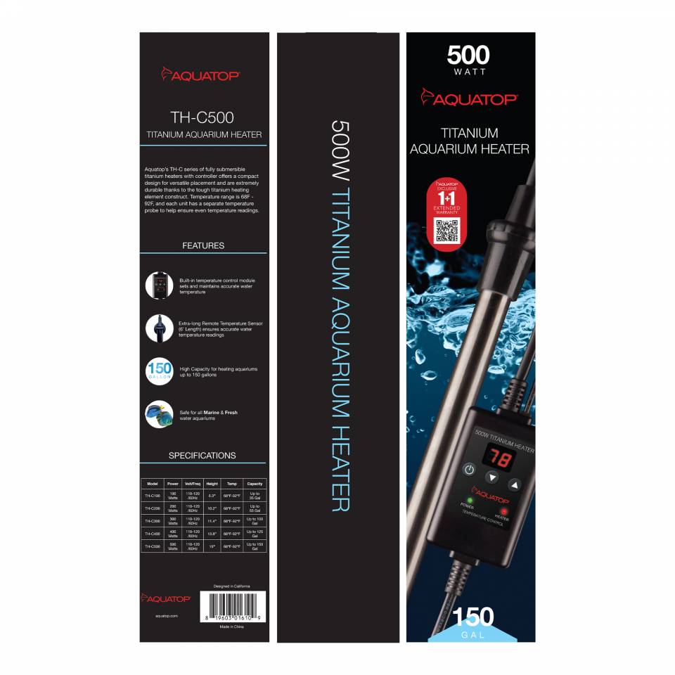 Aquatop TH-C500 Titanium Heater – 500W