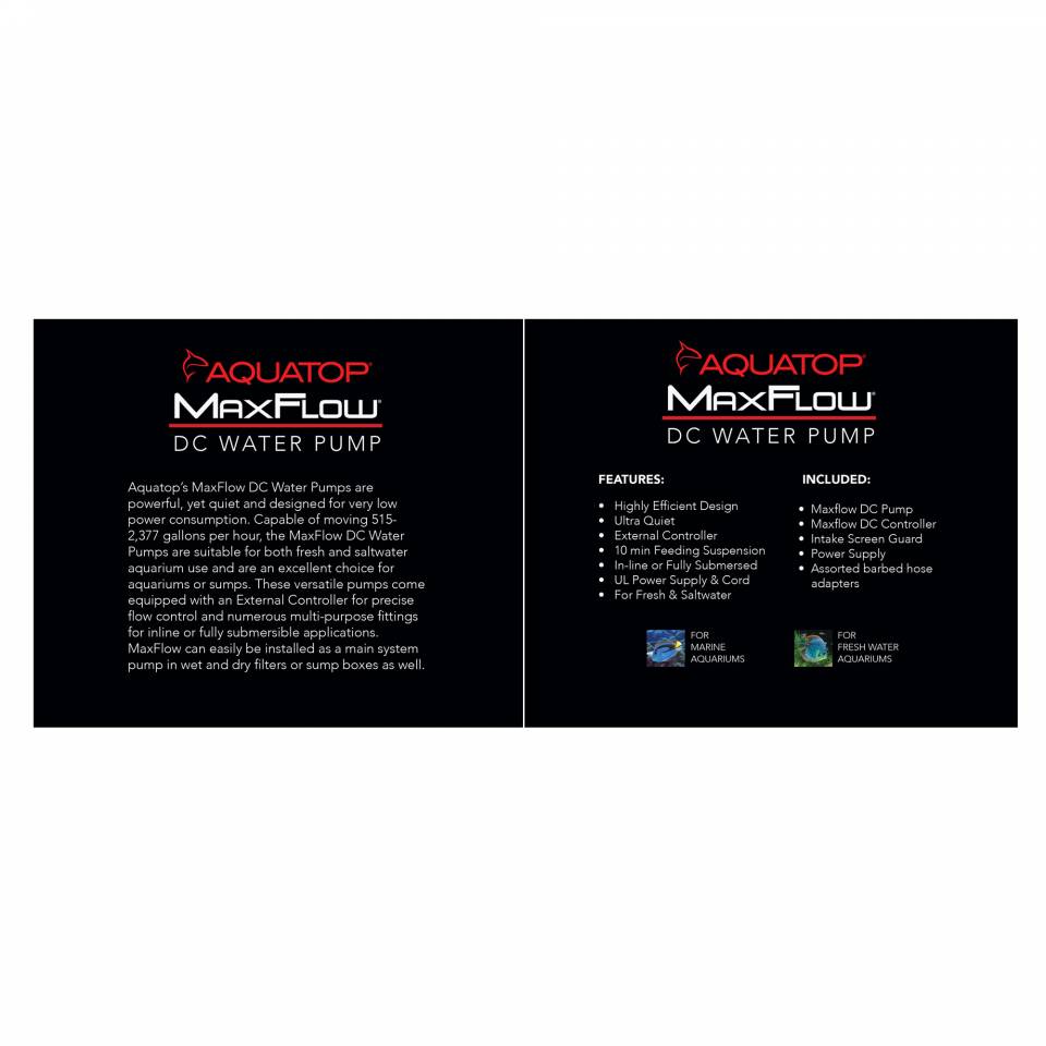 Aquatop MWP-500 DC Water Pump w/ Controller – 515 GPH